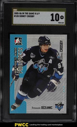 2005 In The Game Heroes & Prospects Sidney Crosby Rookie Rc 105 Sgc 10 Pristine