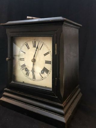 W&h Sch Winterhalder & Hofmeier 8 Day Ebonised Mantel Clock