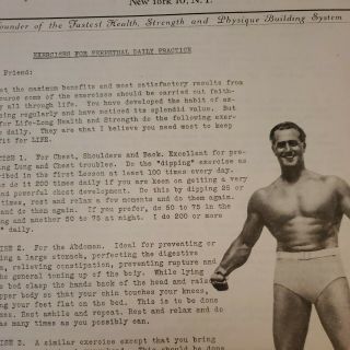 Vintage Charles Atlas Workout Lessons Lessons 1 - 12 plus 2 extra training 3