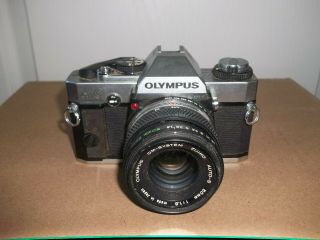 Vintage Olympus Omg 35mm Slr Film Camera With Olympus 50mm 1:1.  8
