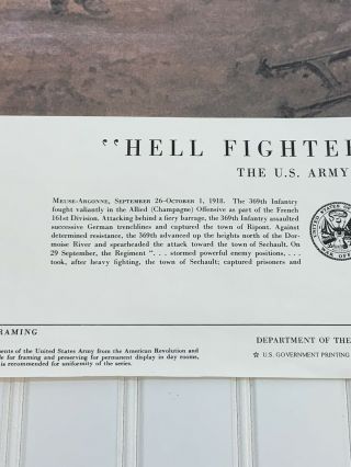Department of the Army Poster “Hell Fighters Le’s Go ” Vintage 3