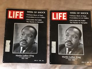 Martin Luther King (2) April 12,  1968 Vintage Life Magazines