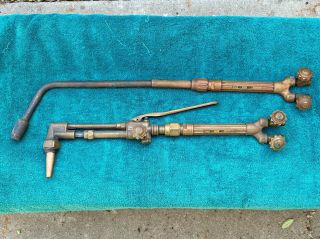 Two Vintage Victor Welding Torches Model 315 Cutting Attachment Tip Brazing
