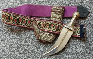 Antique Vintage Islamic Yemen Oman Jambiya Khanjar Curved Dagger Knife