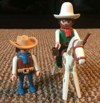 Vintage Playmobil Klinky 3304 2 Cowboys / Horse – Western Theme – Complete