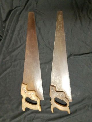 Set Of 2 Vintage Disston Hand Saws With 26 Inch Blades