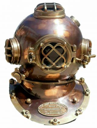 X - Mas Vintage 18 Inch Us Navy Diving Helmet Mark V Deep Sea Divers Helmet