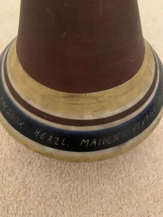 Zim S.  S Theodore Herzl Maiden Voyage Ceramic Vase By Harsa Studio,  Israel 1957 3