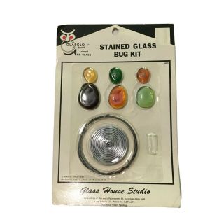 Vintage 1971 Glasglo Bug Stained Glass Kit W/ Glass Lead & Wire,  But No Solder