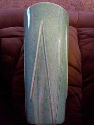 Vtg Red Wing Usa 1555 Ceramic Blue Green 9 3/4 " Vase