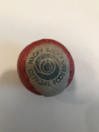 Vintage 1980’s Hacky Sack Official Footbag 4151994 Red And White Leather