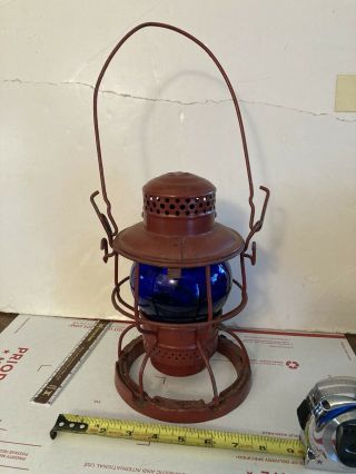 Adams Westlake Adlake Railroad B&o Baltimore & Ohio Rr Lantern Lamp Blue Globe