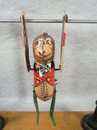 Vintage Guntherman Windup Tin Litho Acrobat Monkey