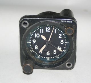 Vintage Waltham Military Aircraft Clock Running Windup 1 - 7/8 Dial Type Abu - 11a