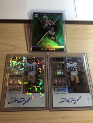 Trent Taylor Contenders Cracked Ice /25 Playoff /49 And /5 Xr
