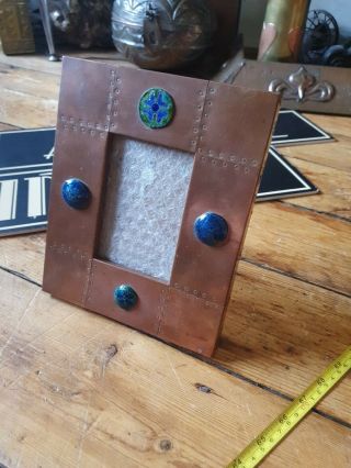Arts And Crafts Style Metal Copper Picture Photo Frame With Caubouch