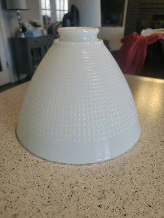 Vintage Milk Glass Globe Torchiere Floor Lamp Shade Waffle Pattern 8 In.