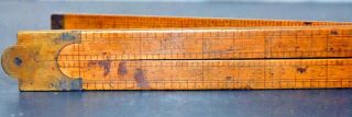 Vintage Stanley No.  51 Boxwood And Brass Carpenter’s Ruler - 19 Hundreds Version