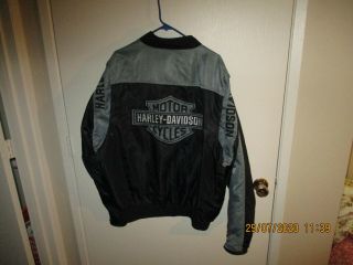 Harley Davidson Mens Black Nylon Bomber Jacket Size 2xl