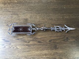 1920s Antique Cast Iron Weathervane Arrow Glass Primitive Lighting Rod Star
