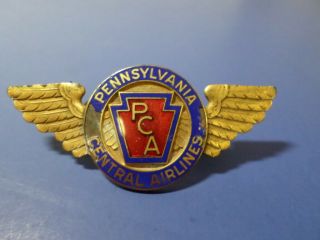 1930s / 40s Pennsylvania Central Airlines Pilots Hat Badge