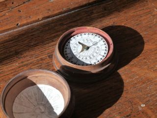 Antique Pocket Sundial And Compass
