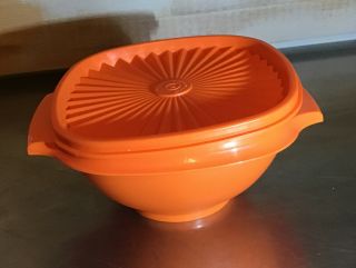 Vintage Tupperware 840 6 " Orange Servalier Bowl & Lid 841 Salad Container