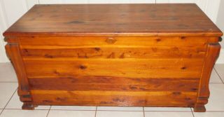 Antique Large Hand Made All Cedar Wood Blanket Chest Empire Age Design 45 X 21