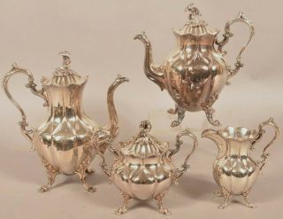 Reed & Barton Winthrop Silver Plate Footed Coffee Tea Set 1780