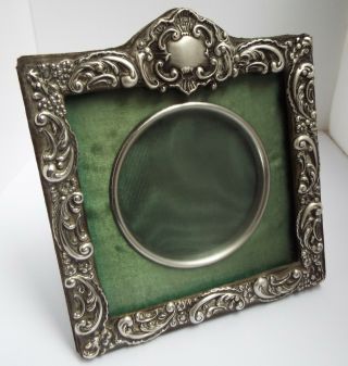 Orig English Antique Victorian 1901 Solid Sterling Silver Photo Frame