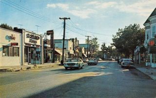 Hampton Bays Long Island,  Ny Scene On Main Street Vintage Pc Dd6759