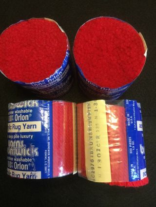 Vintage Pre - Cut Brunswick Deep Pile Acrylic Latch Hook Rug Yarn 4pks Color 135