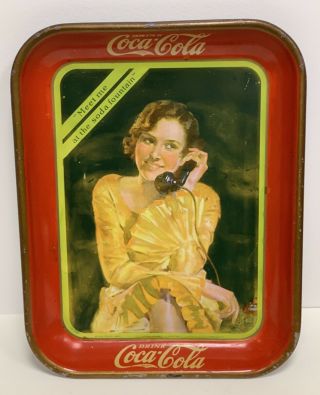 Antique 1930 Bathing Beauty Coke Tray,  American Art