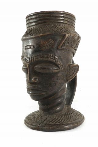 Kuba Cup Figural Head Congo African Art