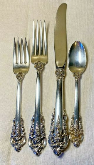 Wallace Sterling Silver Grande Baroque Four (4) Piece Place Setting