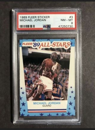 1989 - 90 Fleer Sticker Michael Jordan 