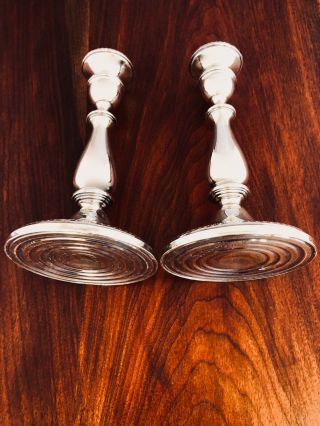 - (2) Mueck - Carey Sterling Silver Weighted Candlesticks No Monograms