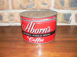 Vintage Alborn ' s Coffee Tin One Pound Can w/Lid Martinson ' s,  Inc. 3