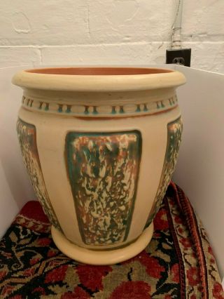Large Roseville Antique Art Pottery Sand Jar Jardinière Florentine Ii 299 - 14 "