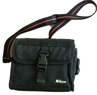 Vintage Nikon Camera Bag W/ Shoulder Strap Black/red