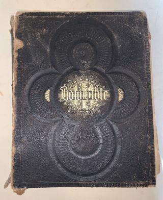 1889,  The Holy Bible,  Old & Testaments,  Large Antique,  Morgantown Wv Imprint