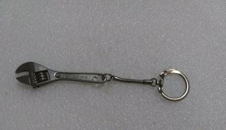 Vtg 2 3/4 " Miniature Adjustable Crescent Wrench Made In Hong Kong Keychain Fob
