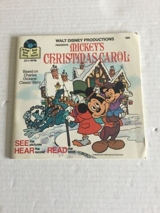 Vintage 1982 Walt Disney Mickeys Christmas Carol 24 Page Book 386 No Record