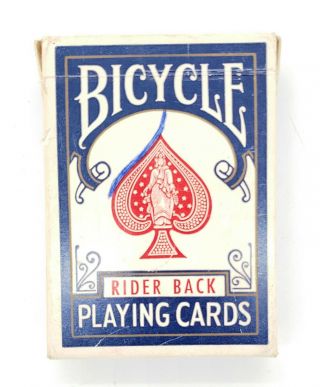 Vintage Bicycle Rider Back Blue Deck Playing Cards 808