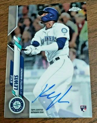 2019 Topps Chrome Kyle Lewis Rookie Auto Autograph Rc Seattle Mariners Roy Ra - Kl