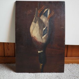 Antique Victorian Oil Painting Museum Quality Sill Life Duck Signed By Artist