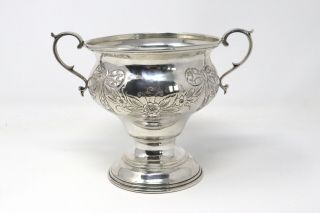Quality Antique C1925 Solid Silver Twin Handled Pedestal Bowl Zyto 205g