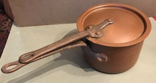 Antique D H & M Co.  Ny Copper Pot With Lid