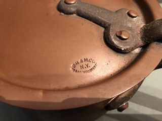 Antique D H & M Co.  NY Copper Pot With Lid 2