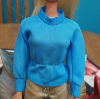 Vintage Barbie For 1792 Mood Matchers Clothes Fashion Blue Blouse Top Htf